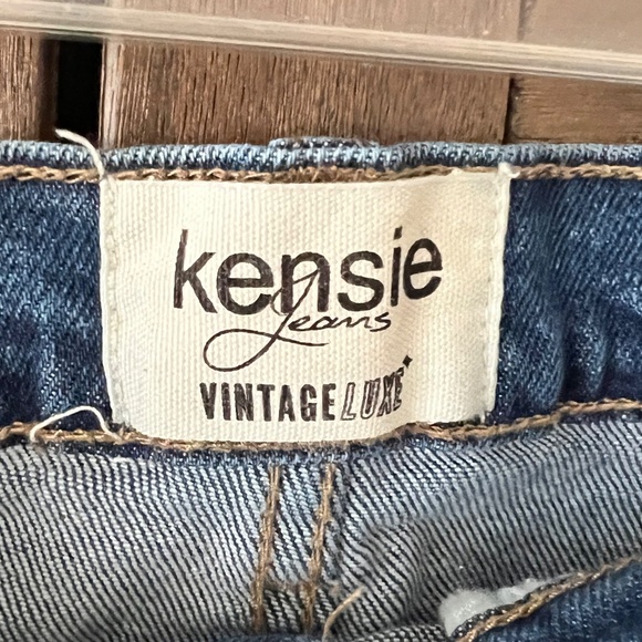 Kensie Jeans Vintage Luxe Button Up Frayed Hem Denim Mini Skirt Size 29 EUC - Picture 3 of 6